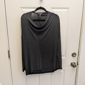 Oska Cowlneck Micro-stripe Viscose Top